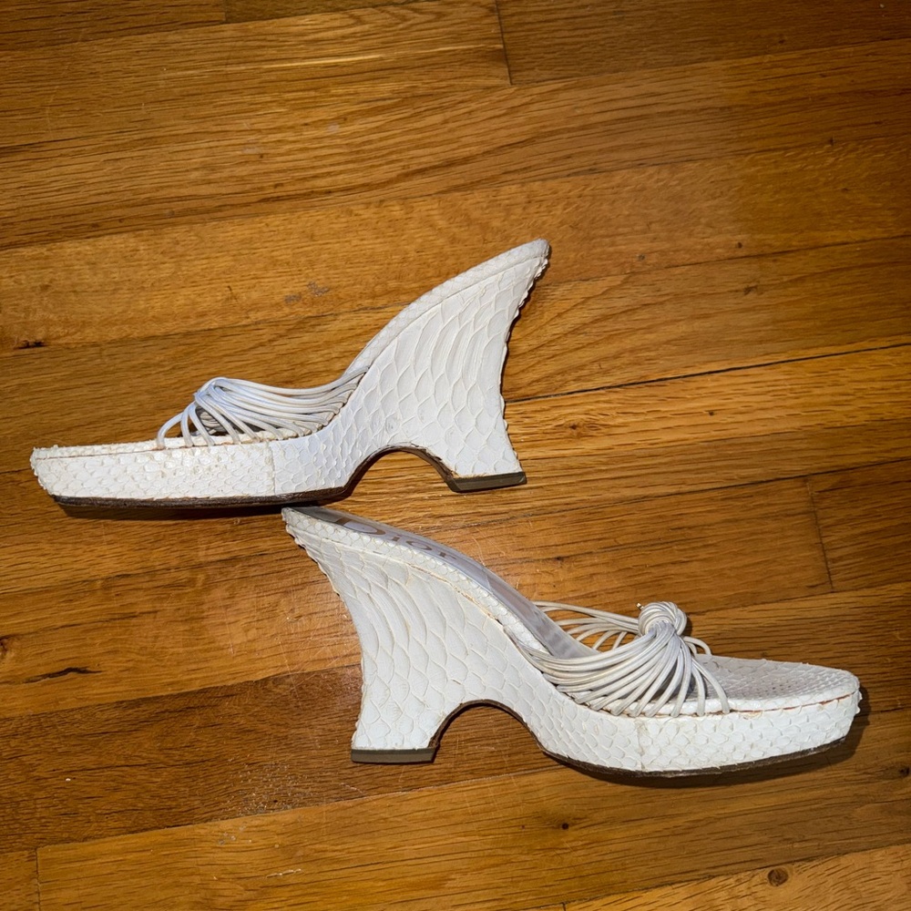 Christian Dior By John Galliano Python Wedge Plat… - image 2